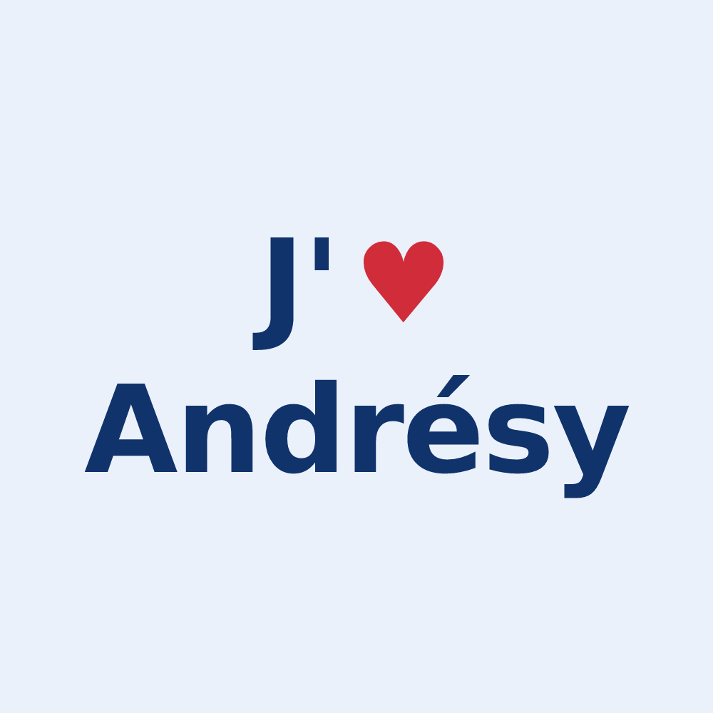 Sticker personnalisé Andrésy — design J'aime Andrésy