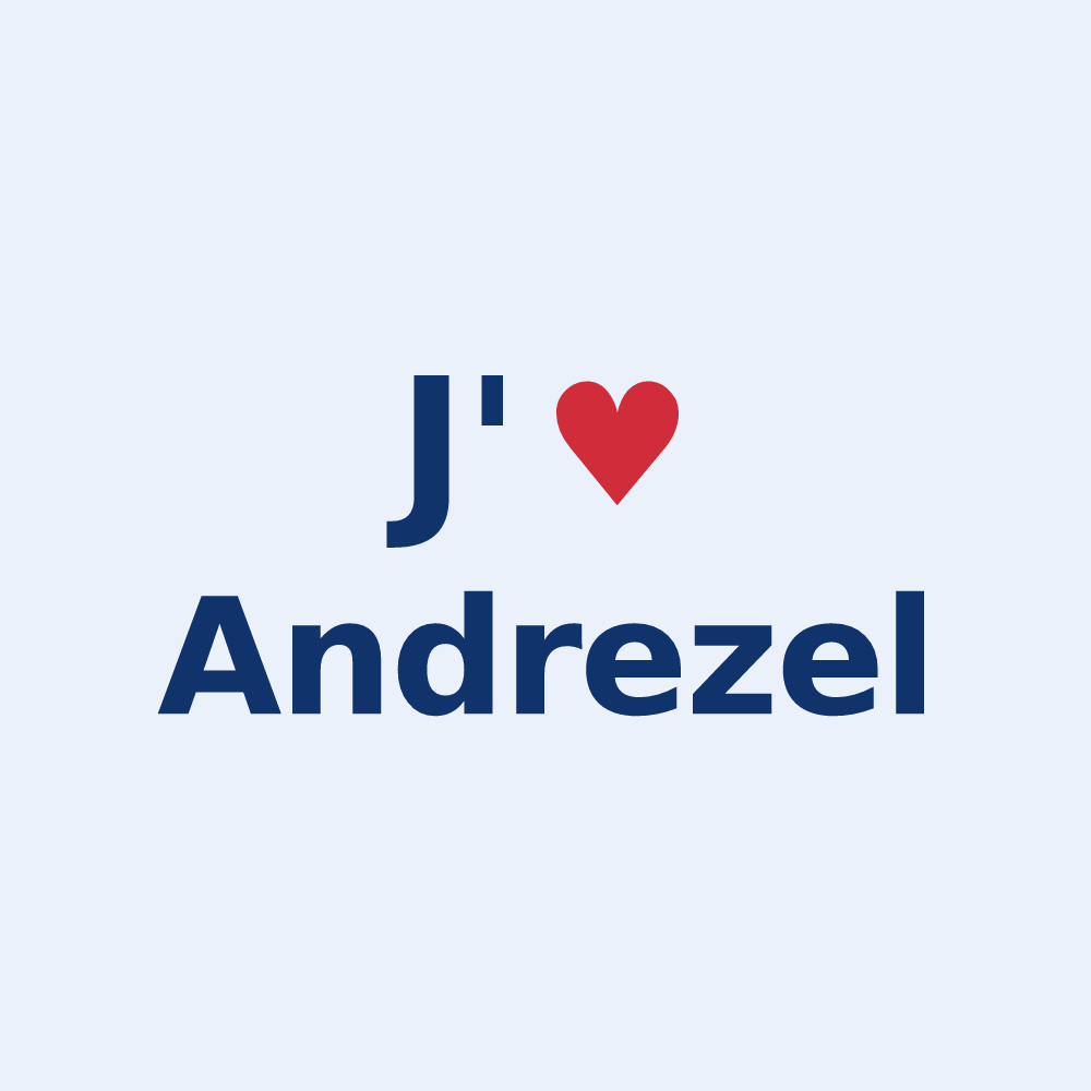 Sticker personnalisé Andrezel — design J'aime Andrezel
