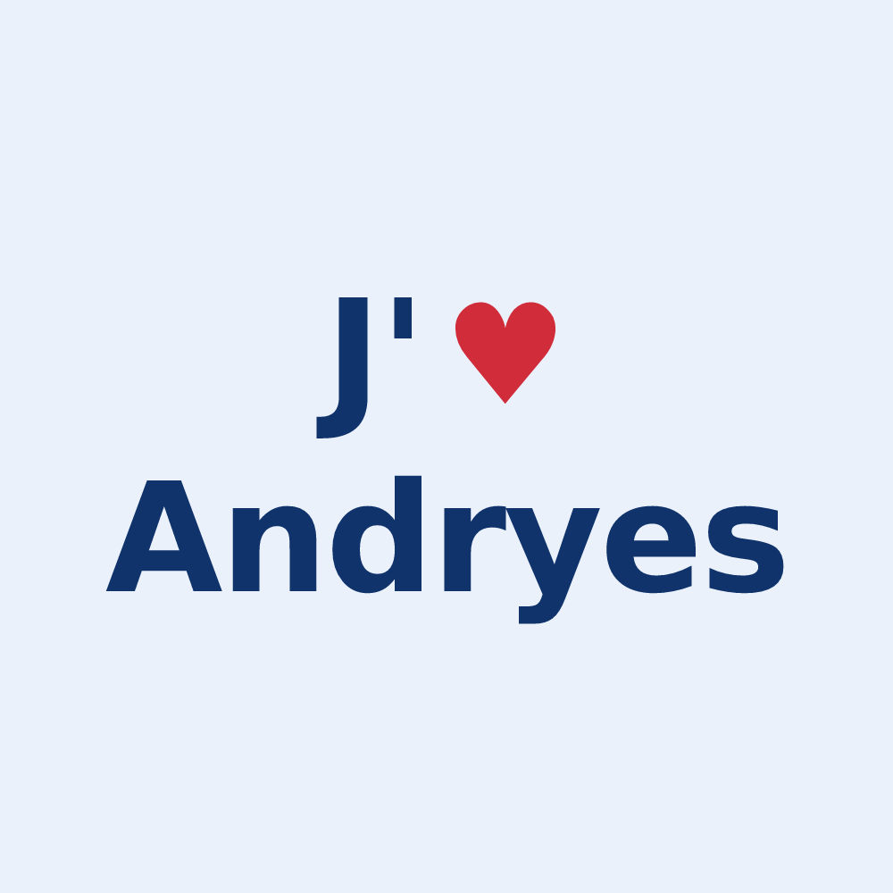 Sticker personnalisé Andryes — design J'aime Andryes