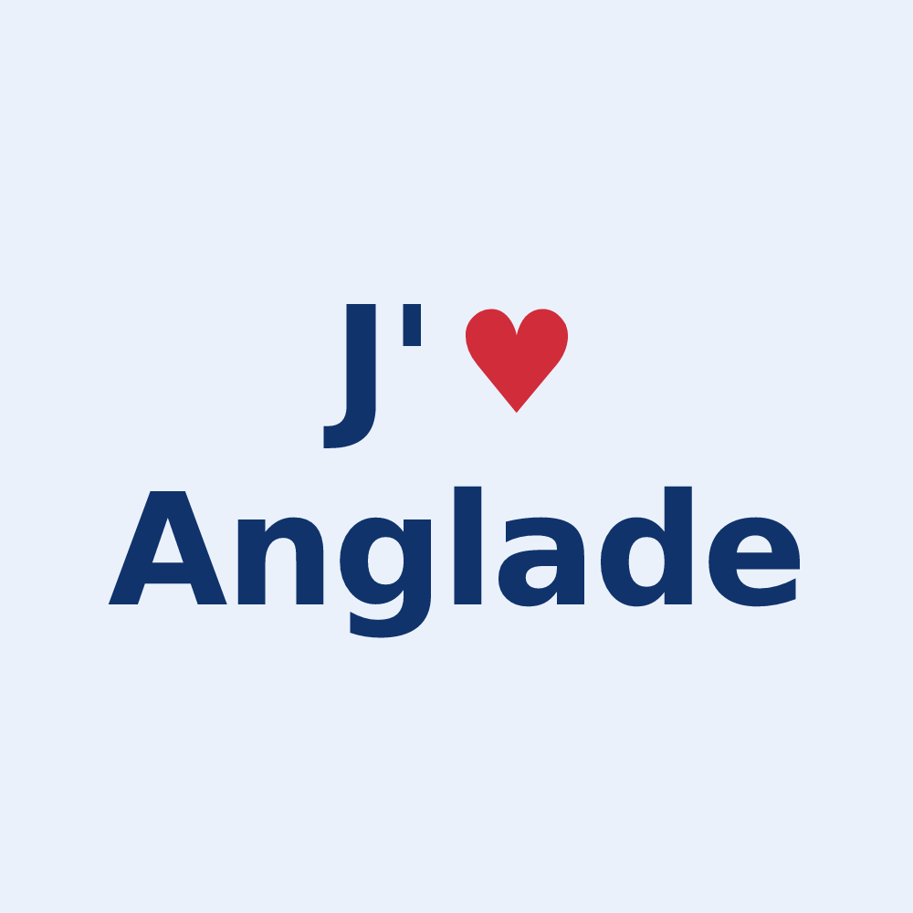 Sticker personnalisé Anglade — design J'aime Anglade