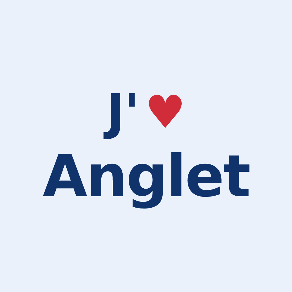Sticker personnalisé Anglet — design « J'aime Anglet » imprimé sur le sticker