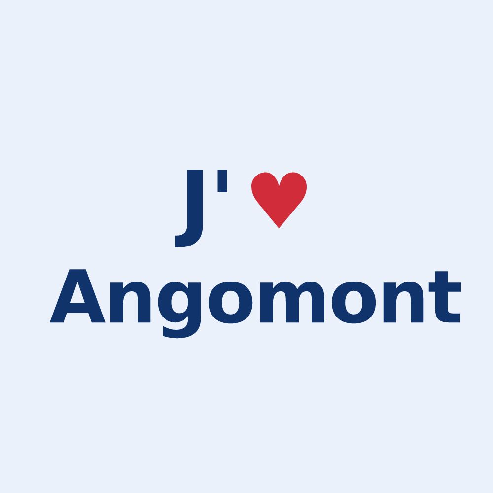 Sticker personnalisé Angomont — design J'aime Angomont
