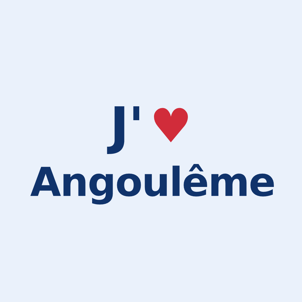 Sticker personnalisé Angoulême — design J'aime Angoulême