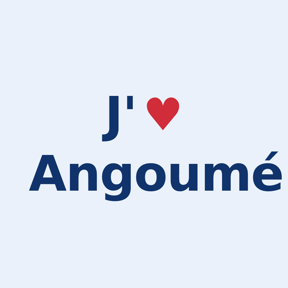 Sticker personnalisé Angoumé — design J'aime Angoumé