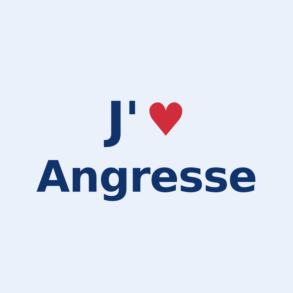 Sticker personnalisé Angresse — design J'aime Angresse