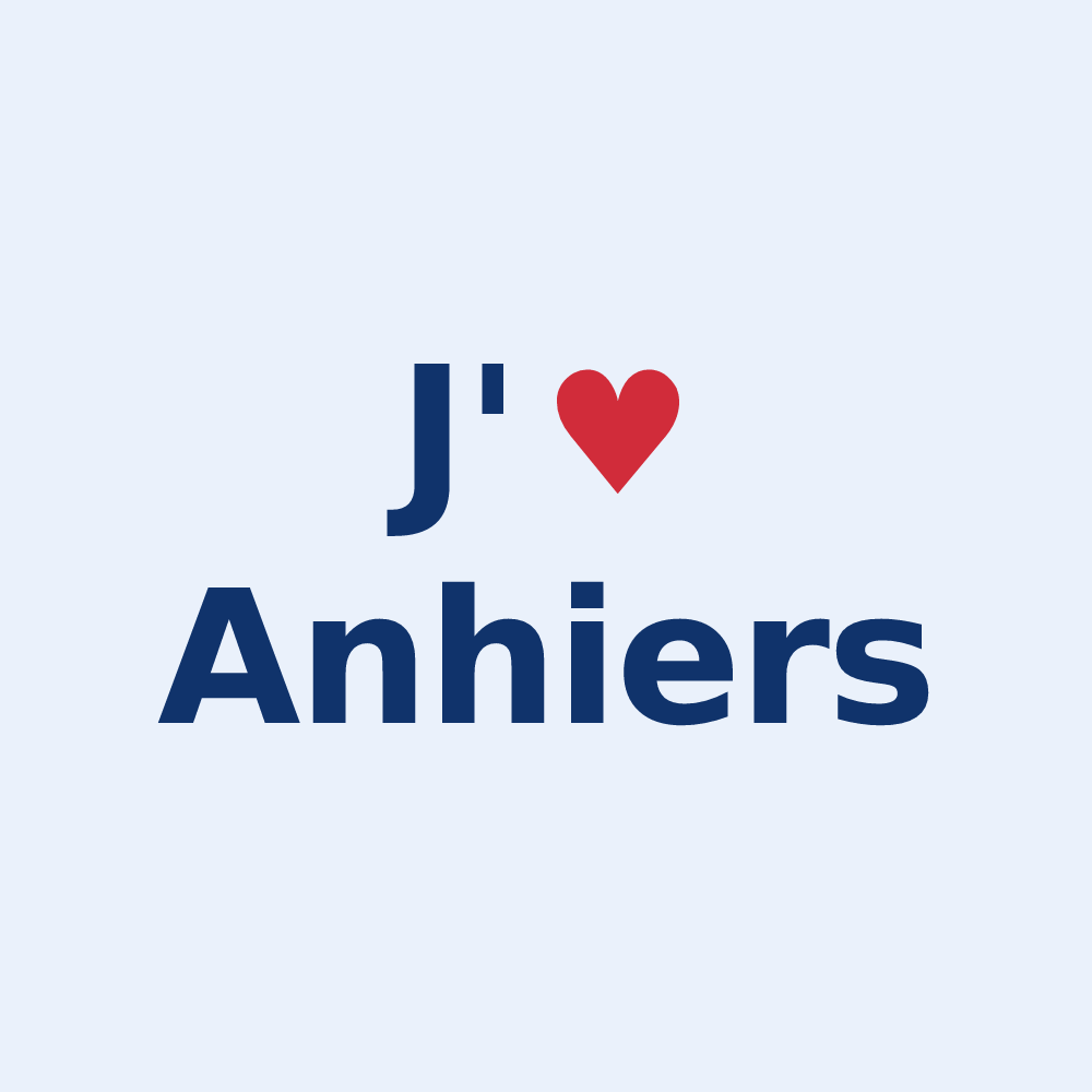 Sticker personnalisé Anhiers — design « J'aime Anhiers » imprimé sur le sticker