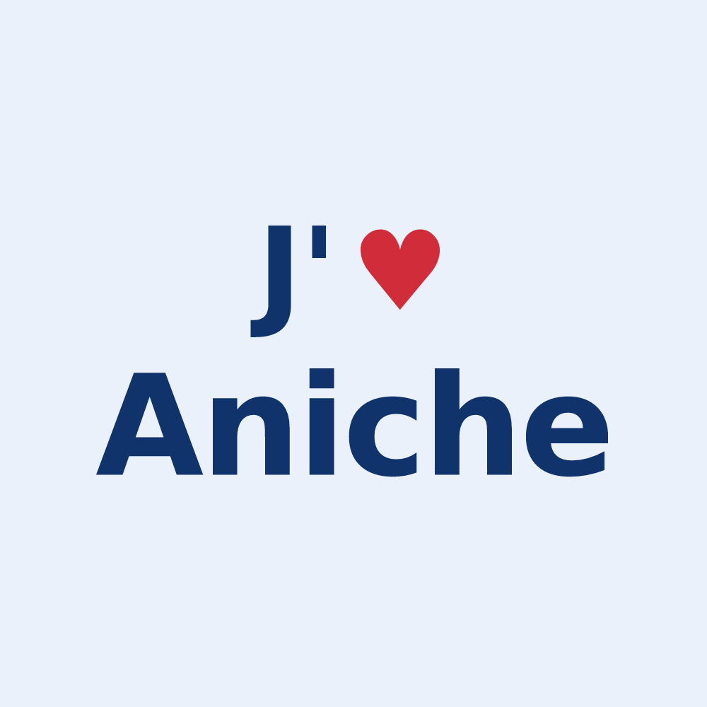 Sticker personnalisé Aniche — design J'aime Aniche