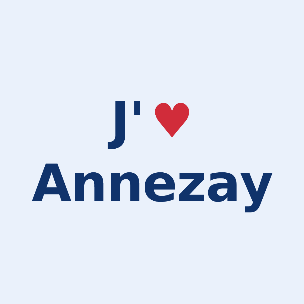 Sticker personnalisé Annezay — design J'aime Annezay
