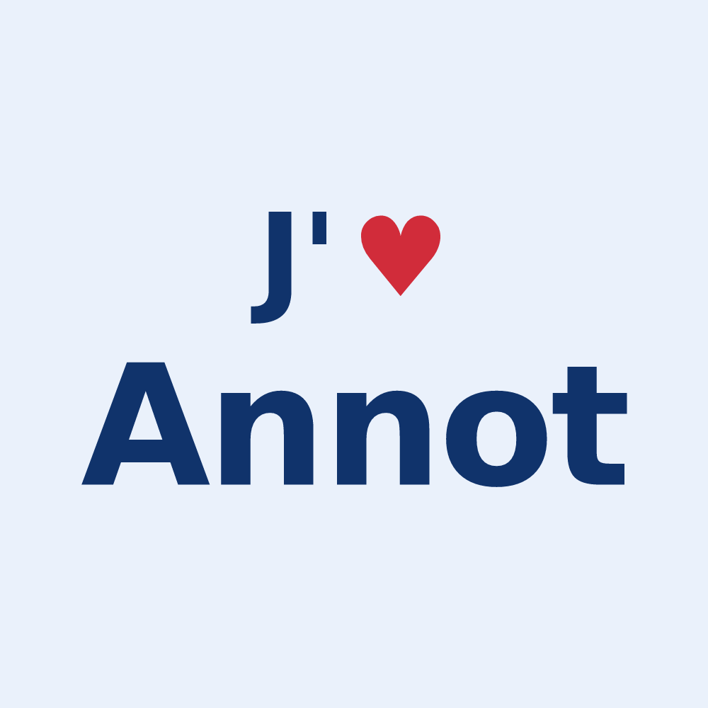 Sticker personnalisé Annot — design J'aime Annot