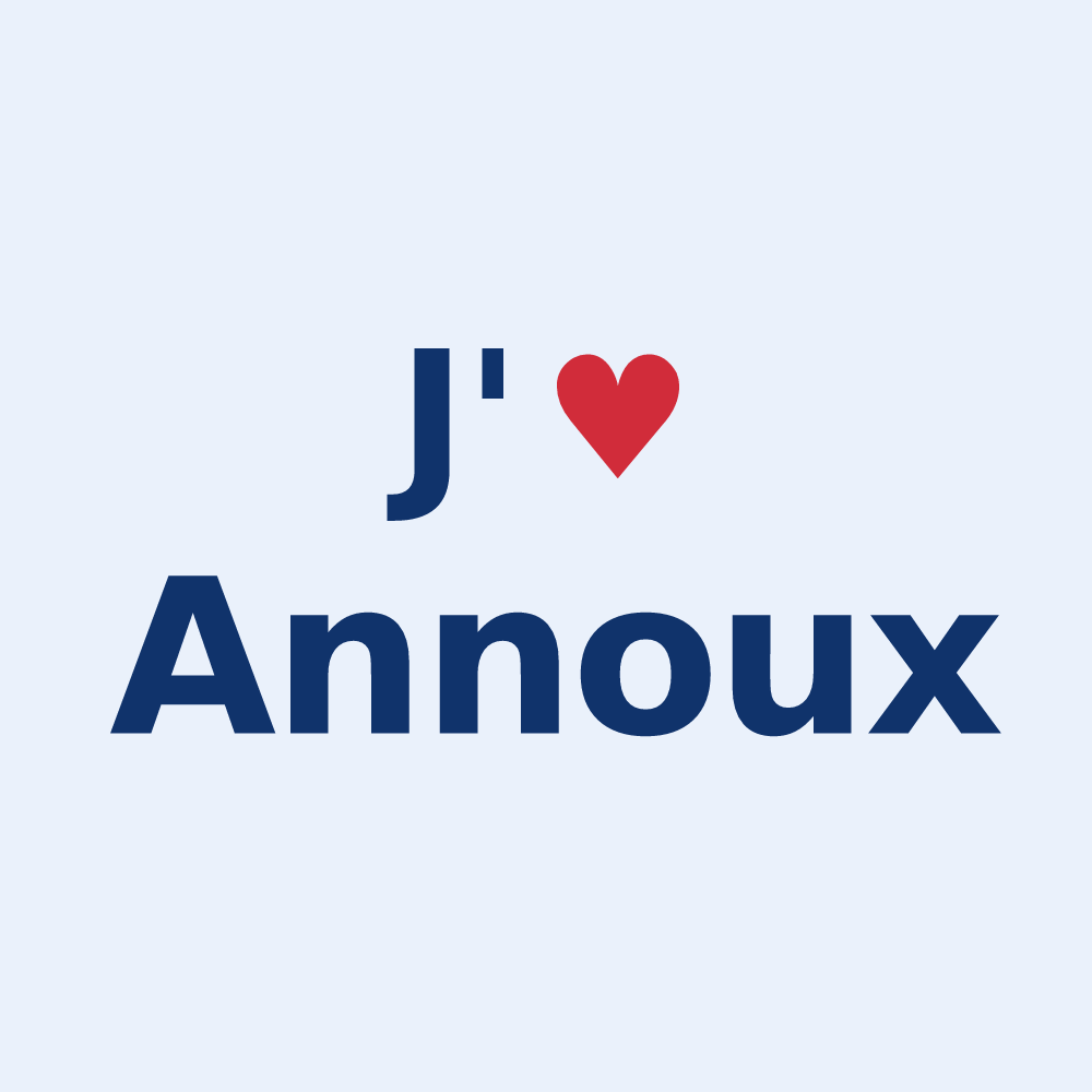 Sticker personnalisé Annoux — design J'aime Annoux