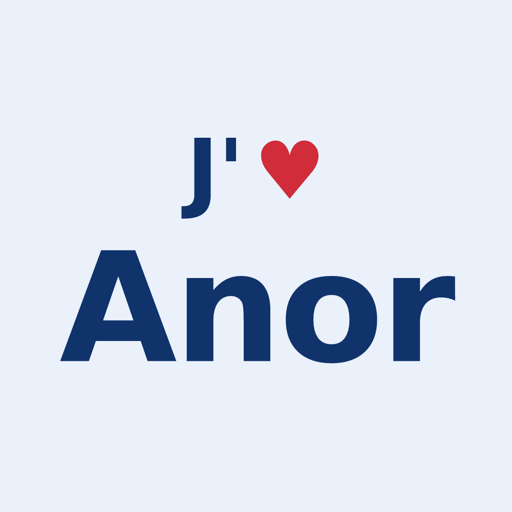 Sticker personnalisé Anor — design J'aime Anor