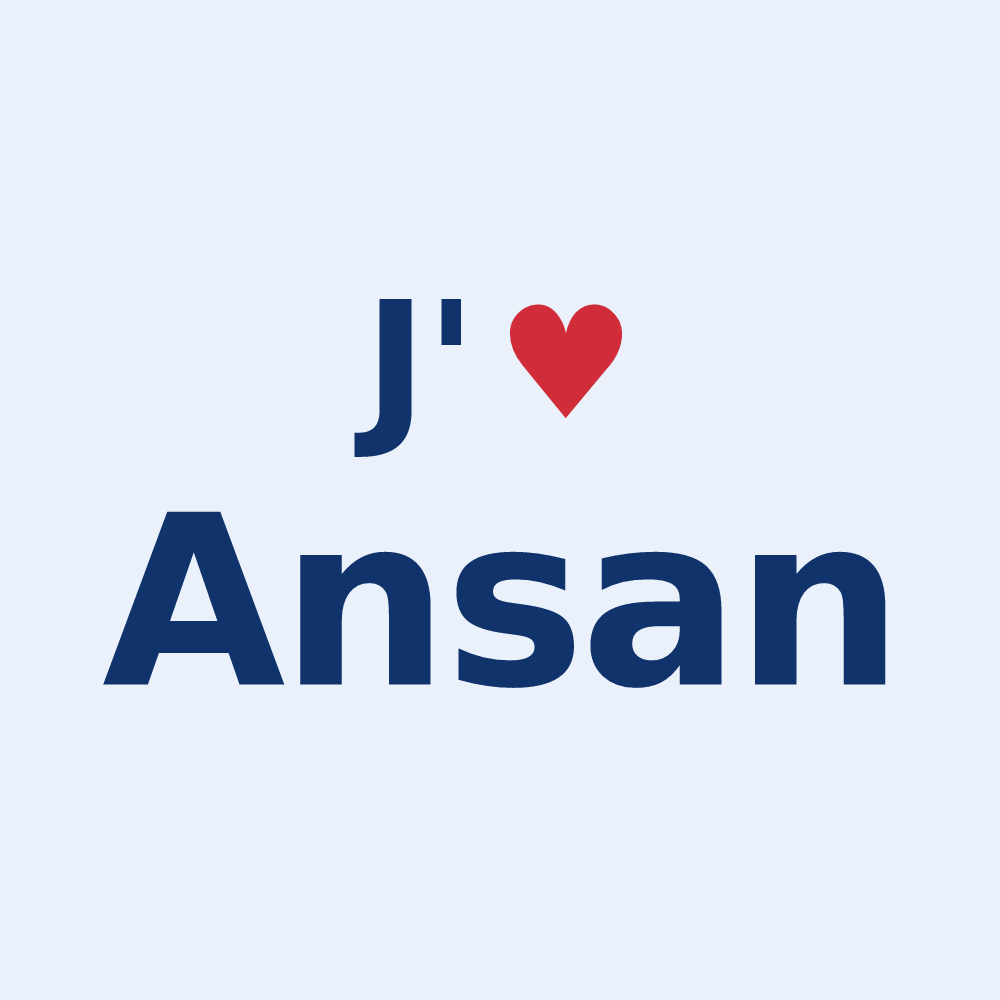 Sticker personnalisé Ansan — design J'aime Ansan