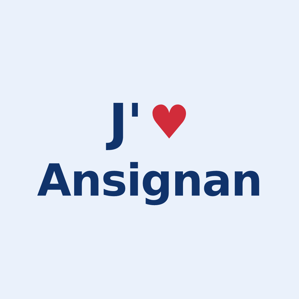 Sticker personnalisé Ansignan — design J'aime Ansignan
