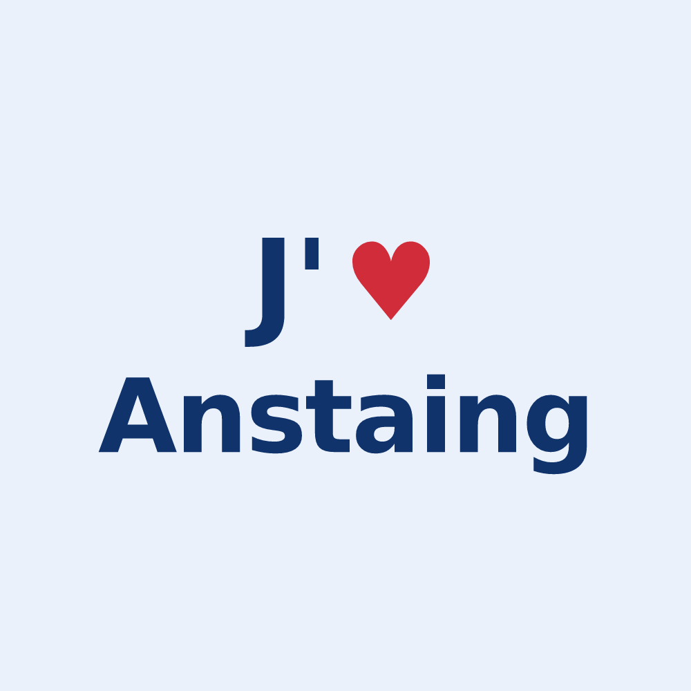 Sticker personnalisé Anstaing — design J'aime Anstaing