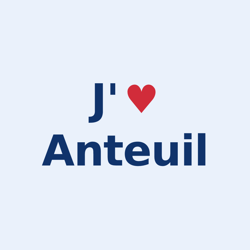 Sticker personnalisé Anteuil — design « J'aime Anteuil » imprimé sur le sticker