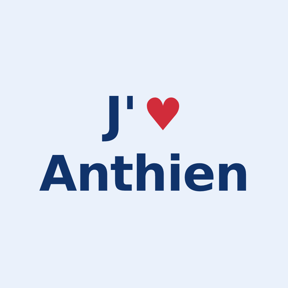 Sticker personnalisé Anthien — design « J'aime Anthien » imprimé sur le sticker
