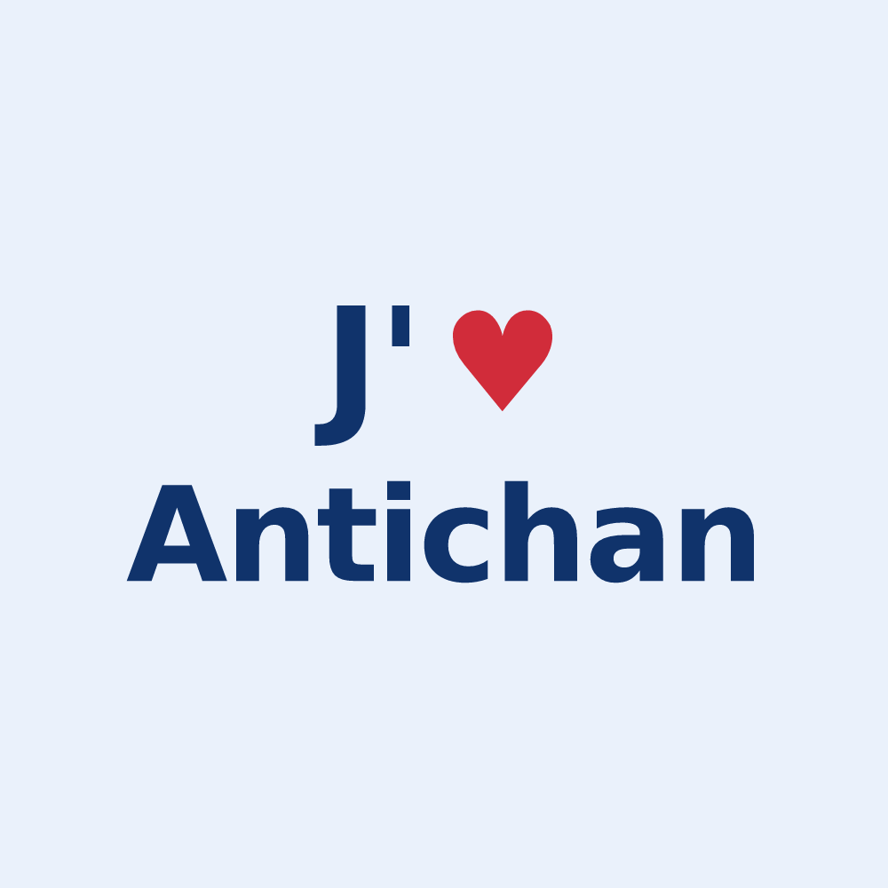 Sticker personnalisé Antichan — design J'aime Antichan