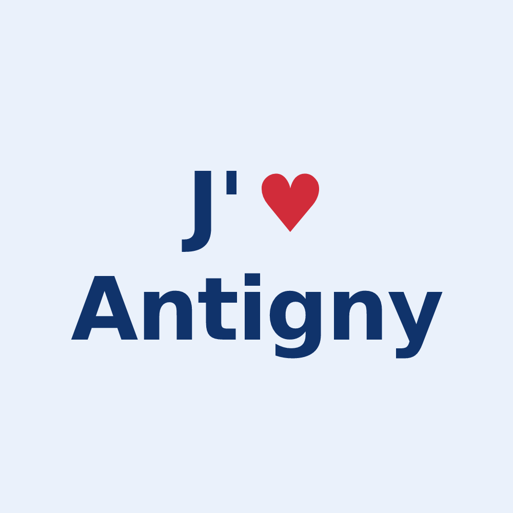 Sticker personnalisé Antigny — design J'aime Antigny