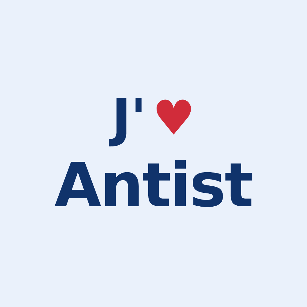 Sticker personnalisé Antist — design J'aime Antist