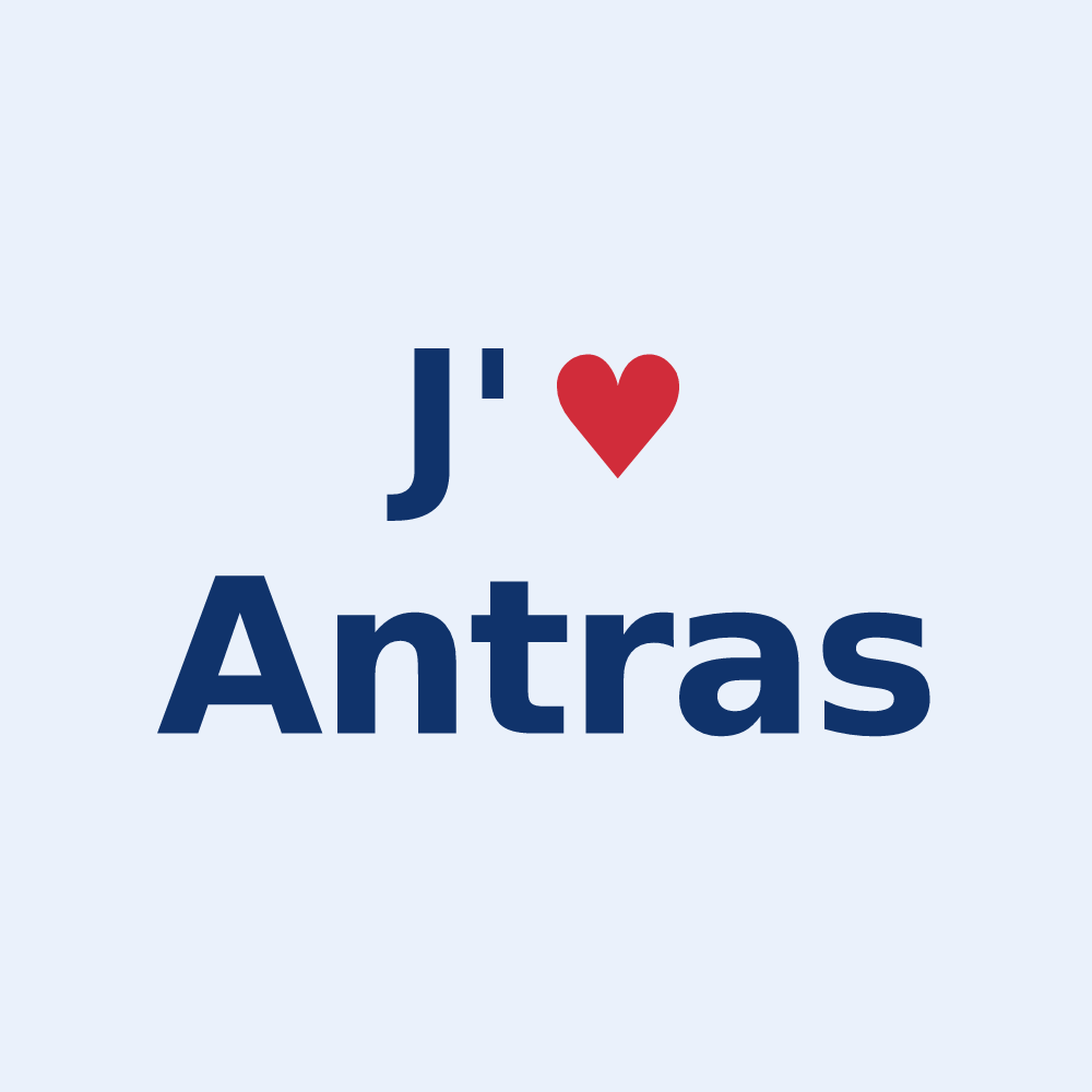 Sticker personnalisé Antras — design J'aime Antras