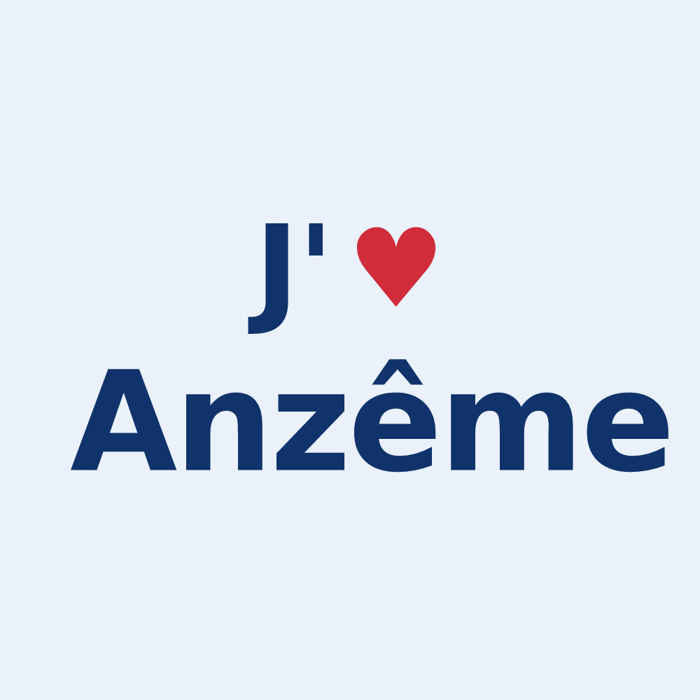 Sticker personnalisé Anzême — design J'aime Anzême