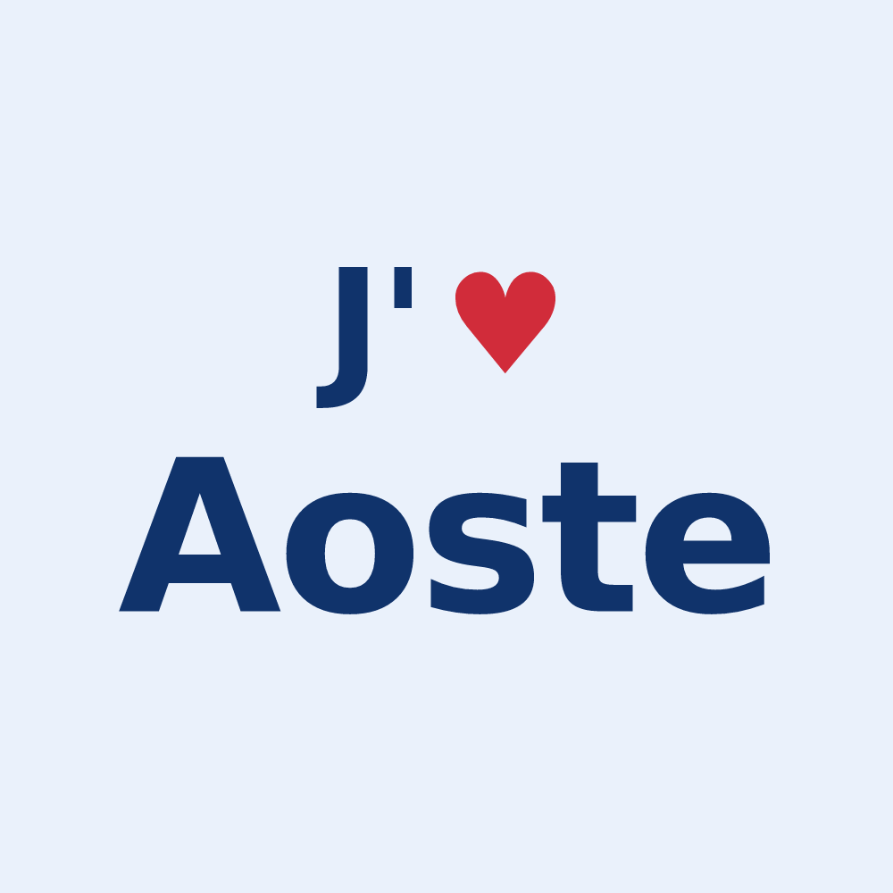 Sticker personnalisé Aoste — design « J'aime Aoste » imprimé sur le sticker