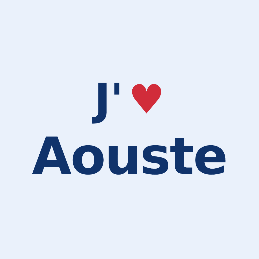 Sticker personnalisé Aouste — design J'aime Aouste