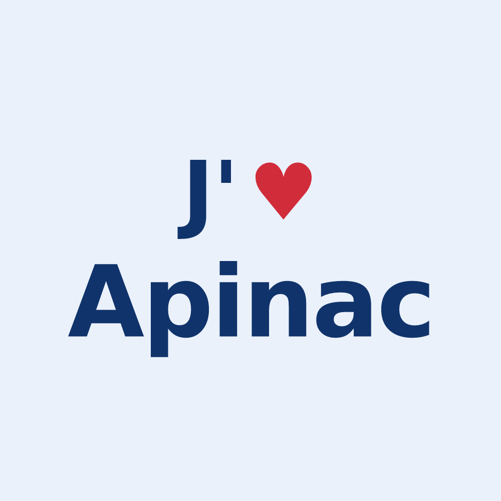 Sticker personnalisé Apinac — design « J'aime Apinac » imprimé sur le sticker