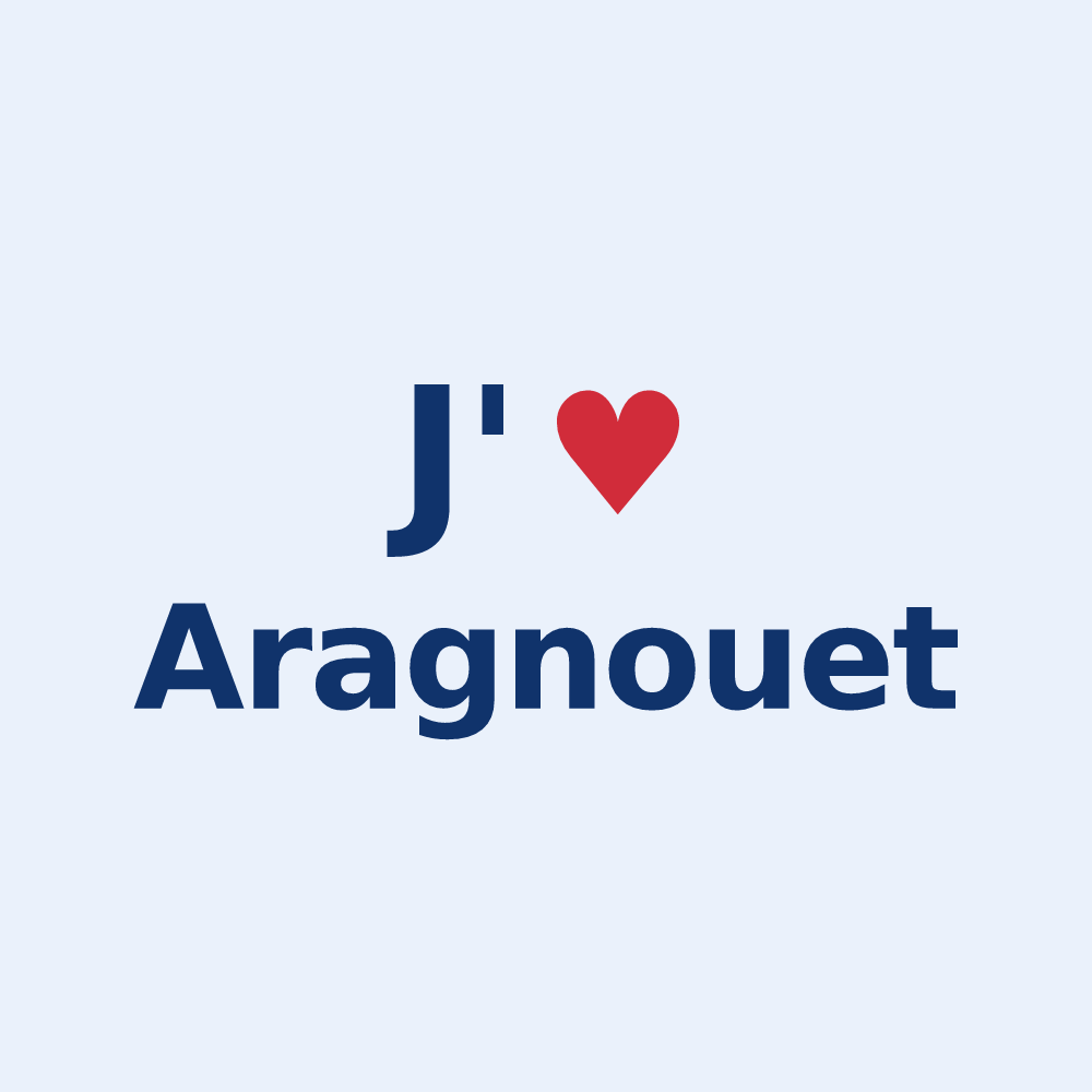 Sticker personnalisé Aragnouet — design J'aime Aragnouet