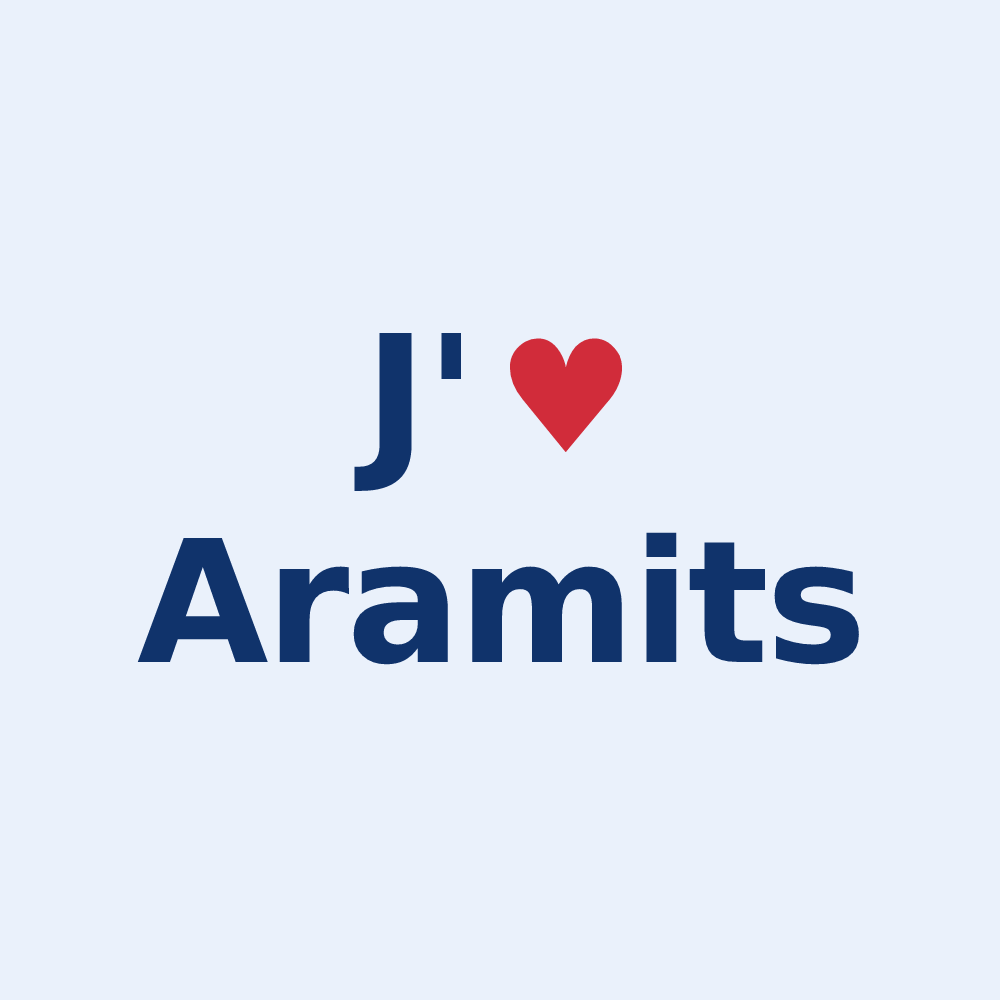 Sticker personnalisé Aramits — design « J'aime Aramits » imprimé sur le sticker