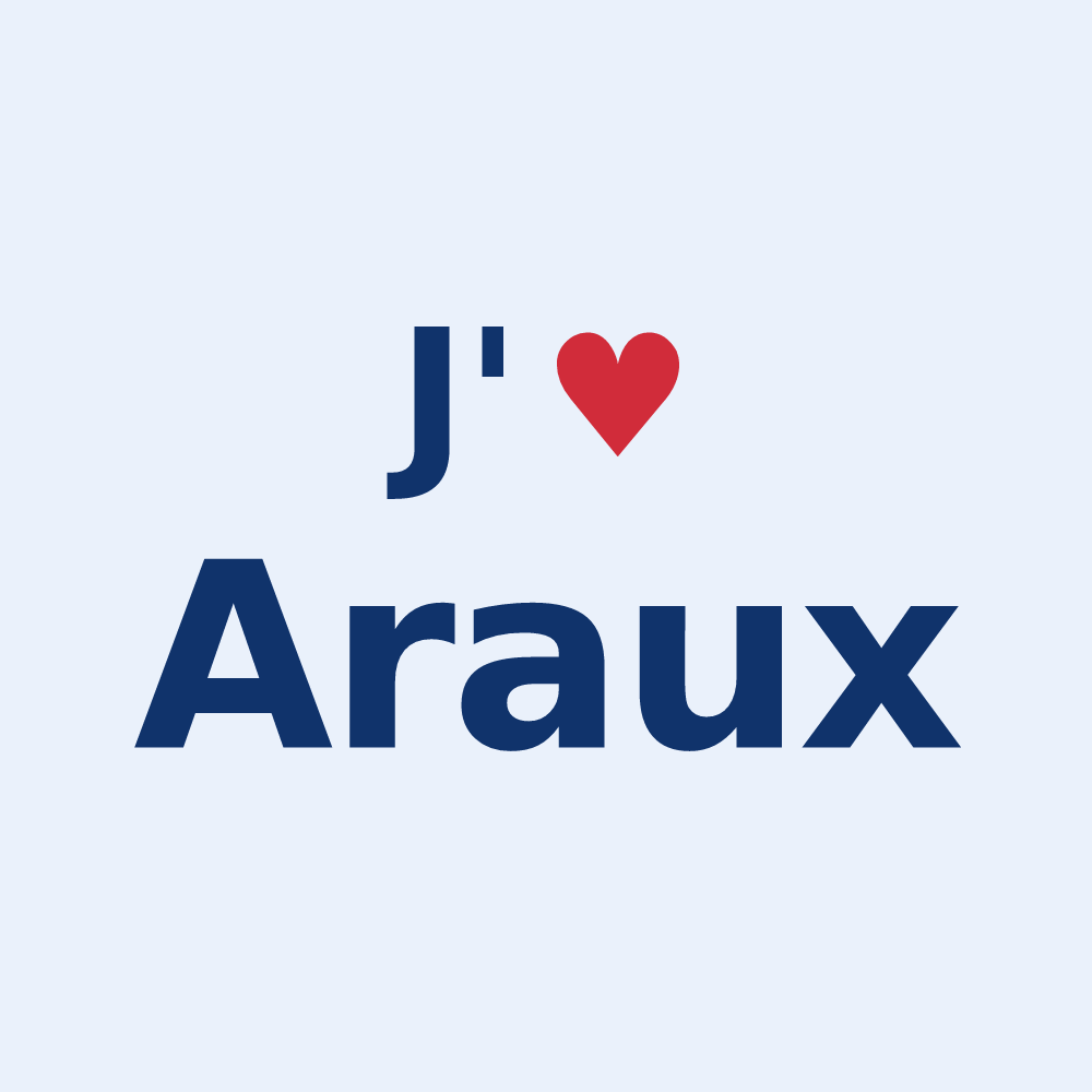 Sticker personnalisé Araux — design J'aime Araux
