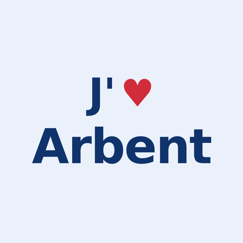 Sticker personnalisé Arbent — design J'aime Arbent