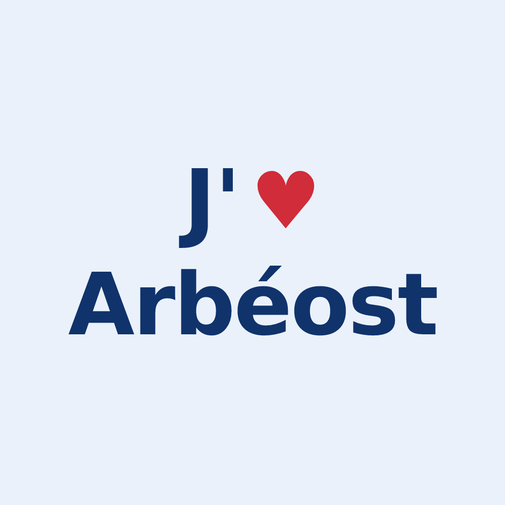 Sticker personnalisé Arbéost — design J'aime Arbéost