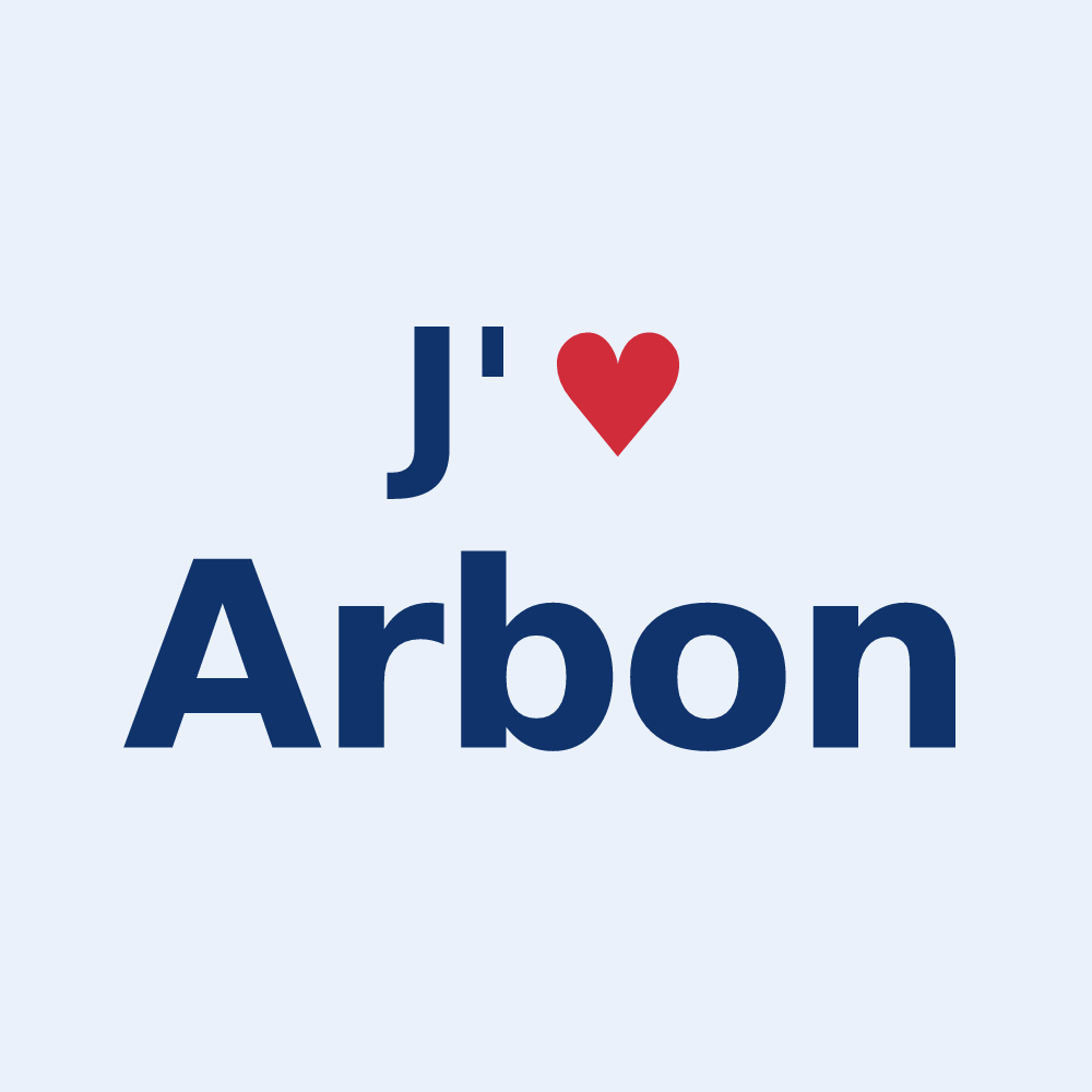 Sticker personnalisé Arbon — design J'aime Arbon