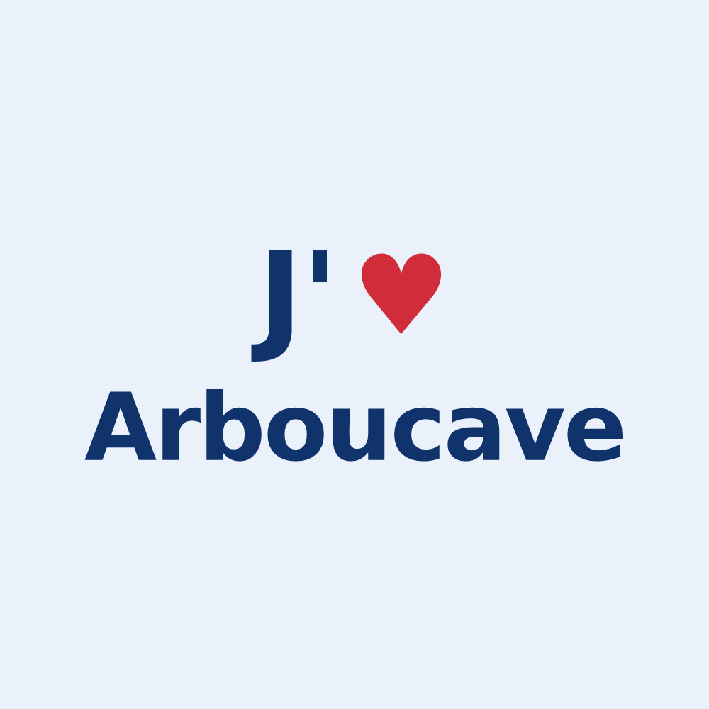 Sticker personnalisé Arboucave — design J'aime Arboucave