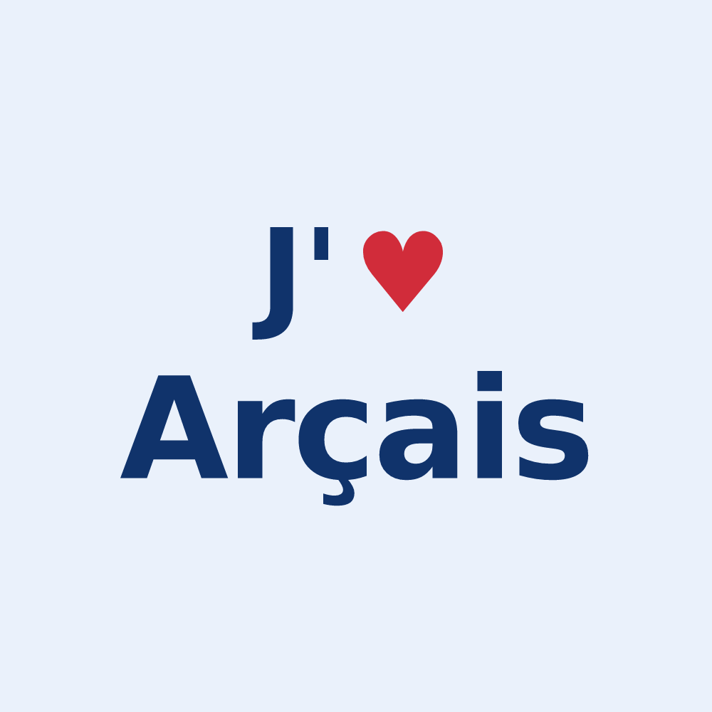 Sticker personnalisé Arçais — design J'aime Arçais
