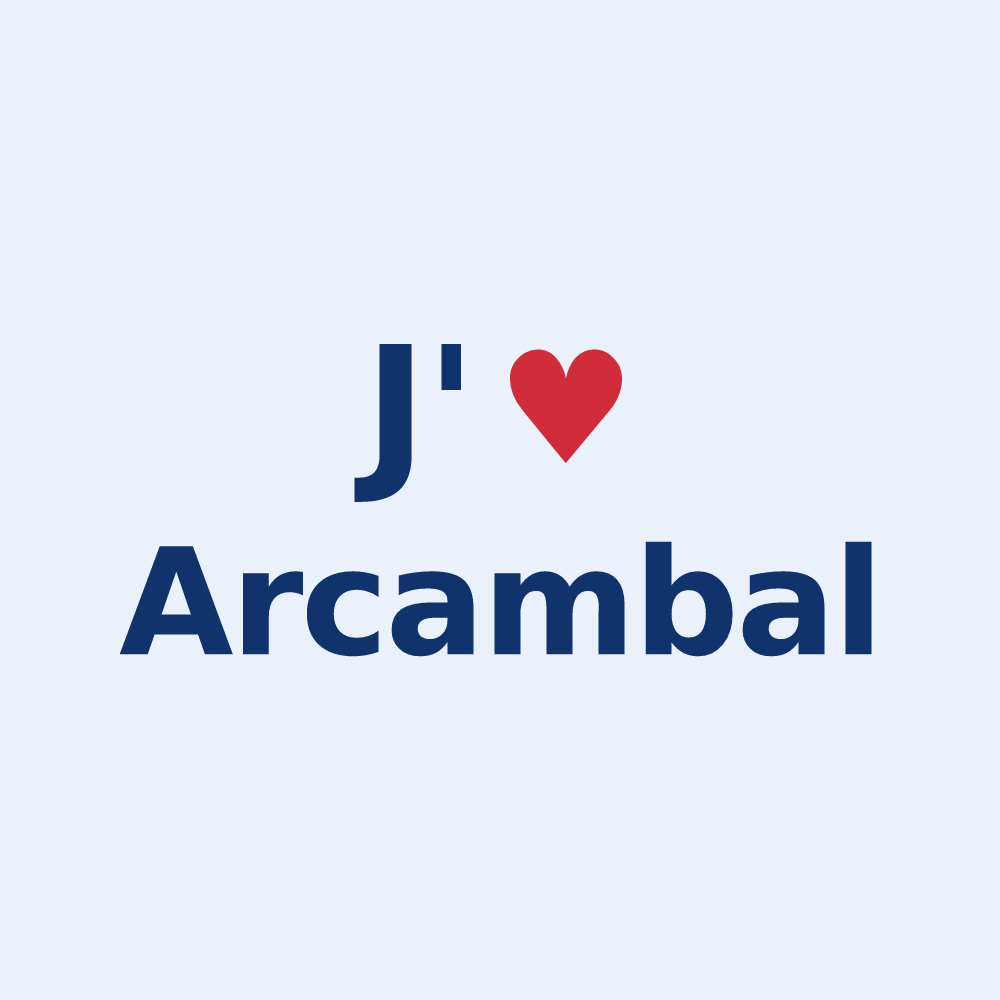 Sticker personnalisé Arcambal — design J'aime Arcambal