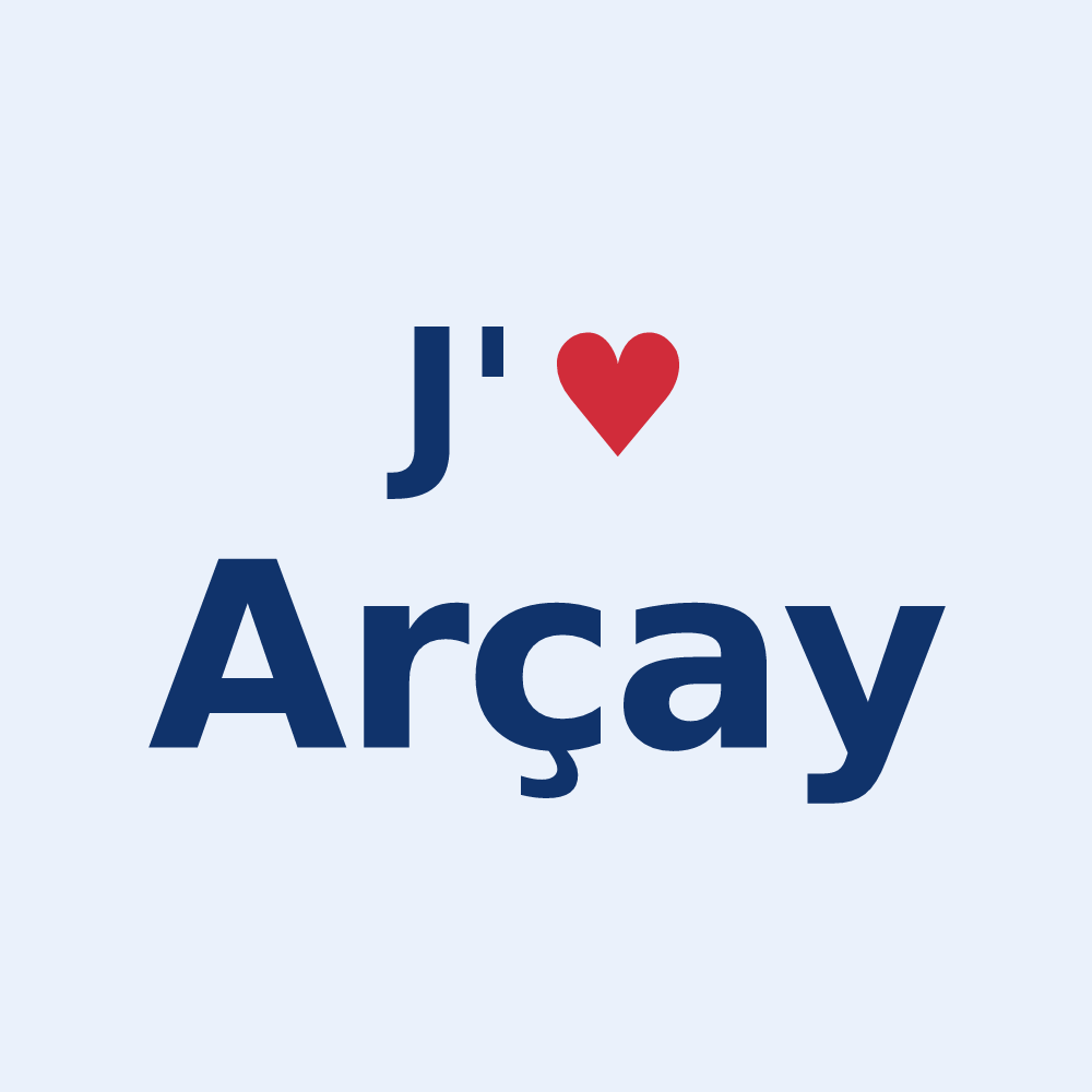 Sticker personnalisé Arçay — design J'aime Arçay
