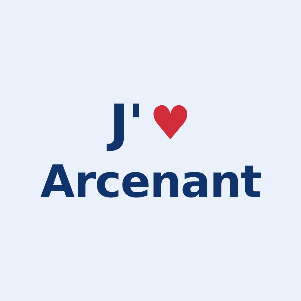 Sticker personnalisé Arcenant — design « J'aime Arcenant » imprimé sur le sticker