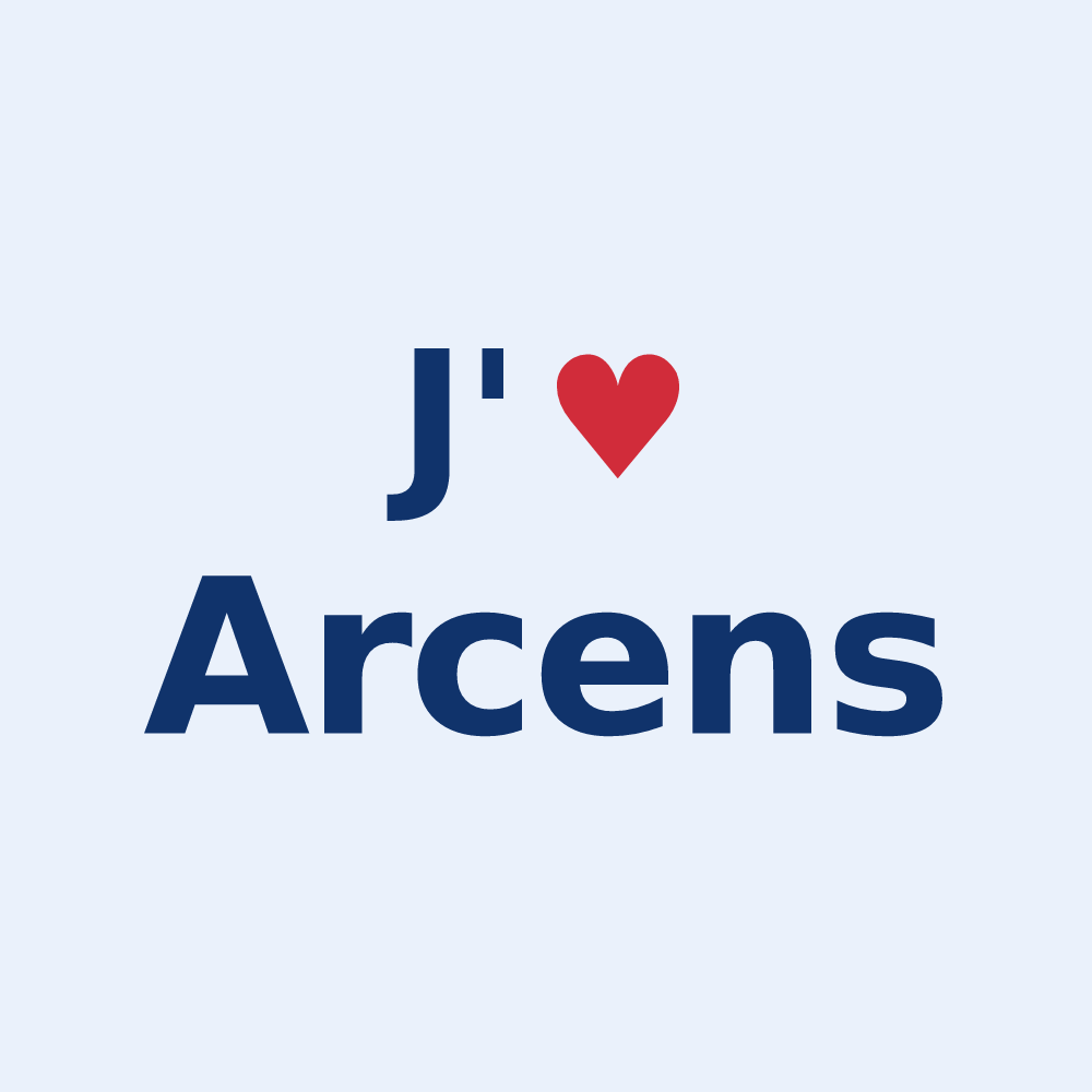 Sticker personnalisé Arcens — design J'aime Arcens