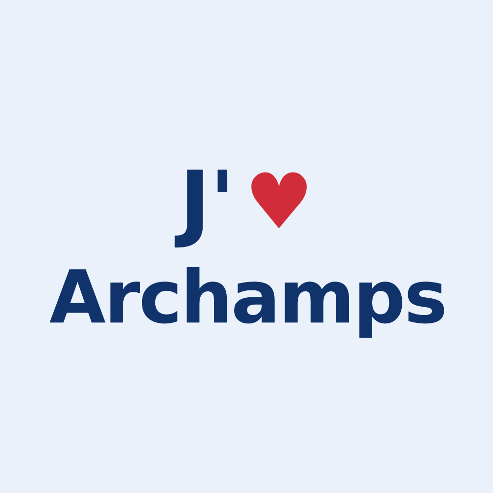 Sticker personnalisé Archamps — design J'aime Archamps