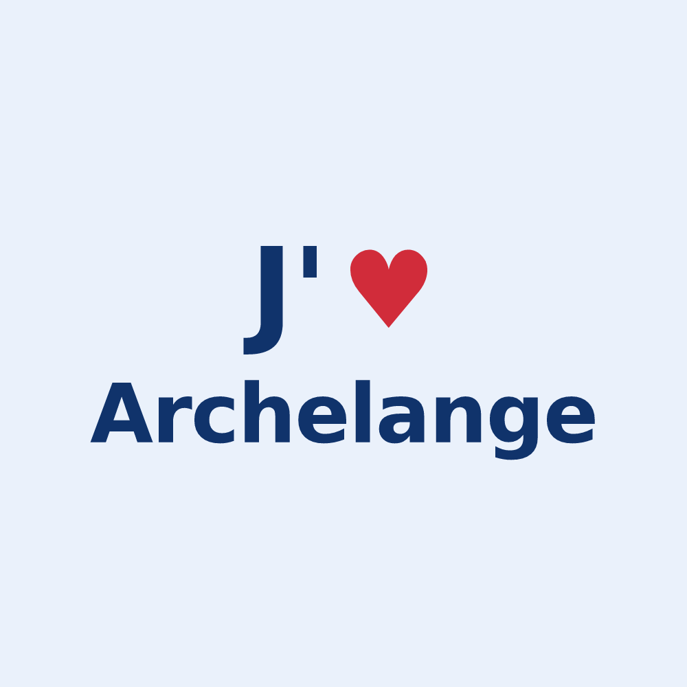 Sticker personnalisé Archelange — design « J'aime Archelange » imprimé sur le sticker