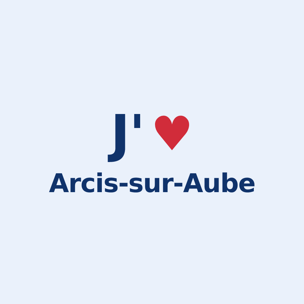 Sticker personnalisé Arcis-sur-Aube — design J'aime Arcis-sur-Aube