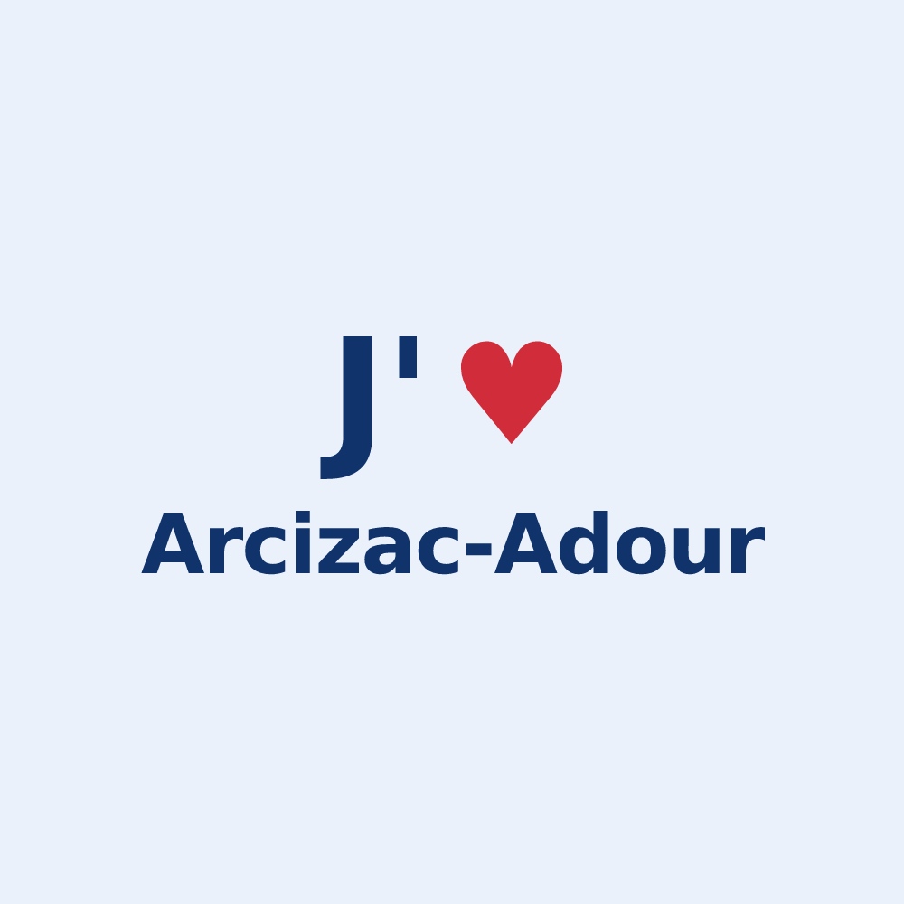 Sticker personnalisé Arcizac-Adour — design J'aime Arcizac-Adour