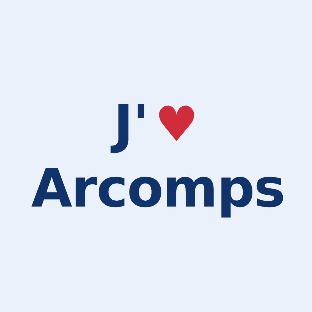 Sticker personnalisé Arcomps — design J'aime Arcomps