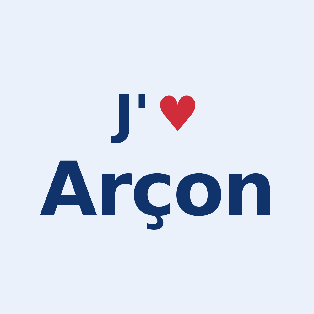 Sticker personnalisé Arçon — design J'aime Arçon