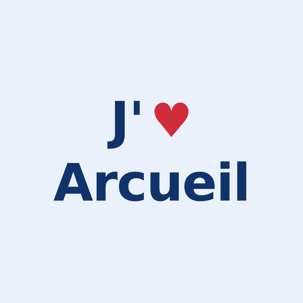 Sticker personnalisé Arcueil — design « J'aime Arcueil » imprimé sur le sticker
