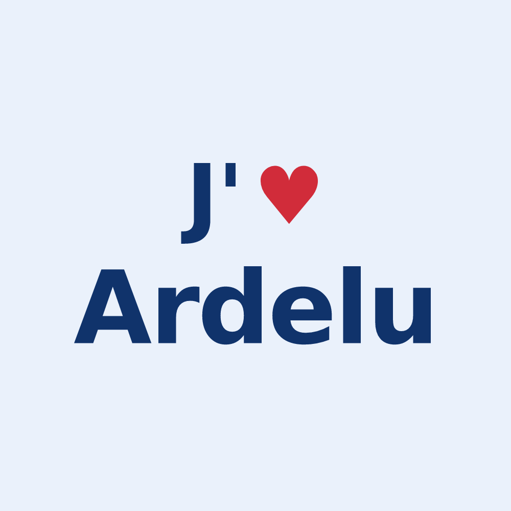 Sticker personnalisé Ardelu — design « J'aime Ardelu » imprimé sur le sticker