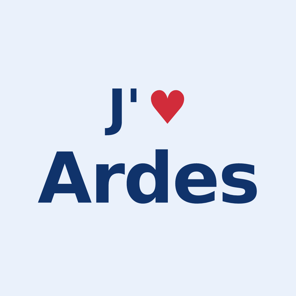 Sticker personnalisé Ardes — design J'aime Ardes