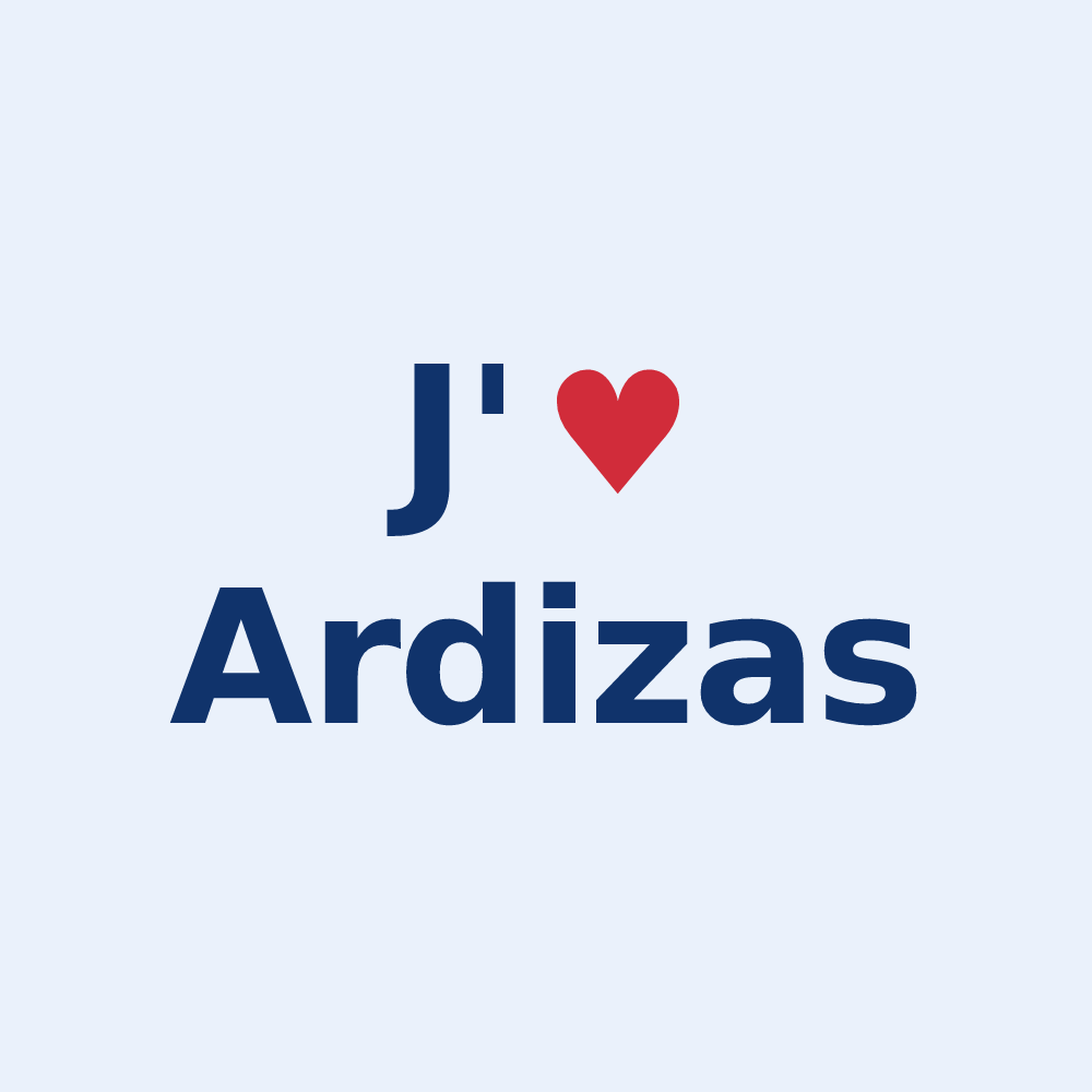 Sticker personnalisé Ardizas — design J'aime Ardizas